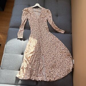 Mango Cream Floral Maxi Dress